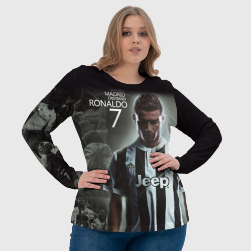 Женский лонгслив 3D Ronaldo juve sport, цвет 3D печать - фото 6