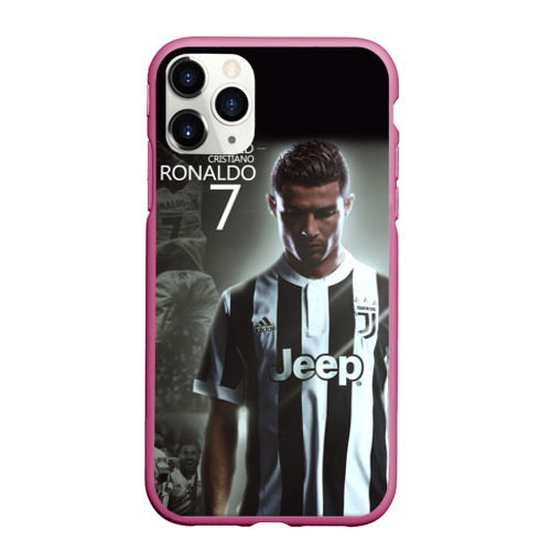 Чехол для iPhone 11 Pro Max матовый Ronaldo juve sport, цвет малиновый