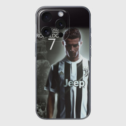 Чехол для iPhone 15 Pro силиконовый с защитой камеры Ronaldo juve sport