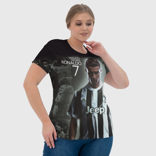 Женская футболка 3D Ronaldo juve sport, цвет 3D печать - фото 6