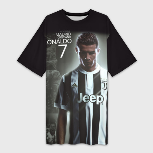 Платье-футболка 3D Ronaldo juve sport, цвет 3D печать