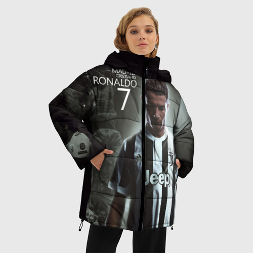 Женская зимняя куртка Oversize Ronaldo juve sport, цвет черный - фото 3