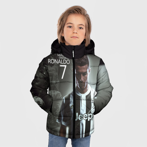 Зимняя куртка для мальчиков 3D Ronaldo juve sport, цвет светло-серый - фото 3