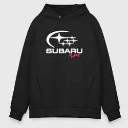 Мужское худи Oversize хлопок SubaruSect белое лого
