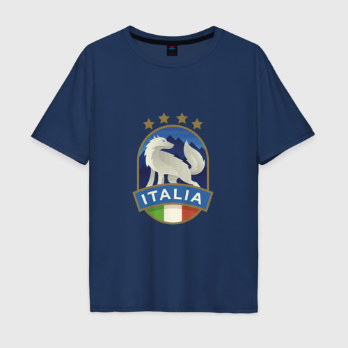 Мужская футболка хлопок Oversize Италия, цвет темно-синий