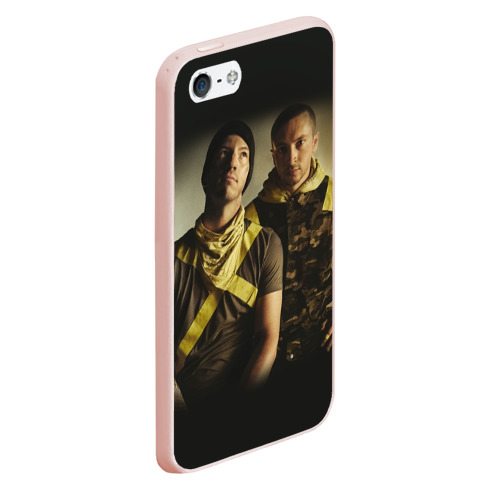 Чехол для iPhone 5/5S матовый Twenty One pilots TOP, цвет светло-розовый - фото 3