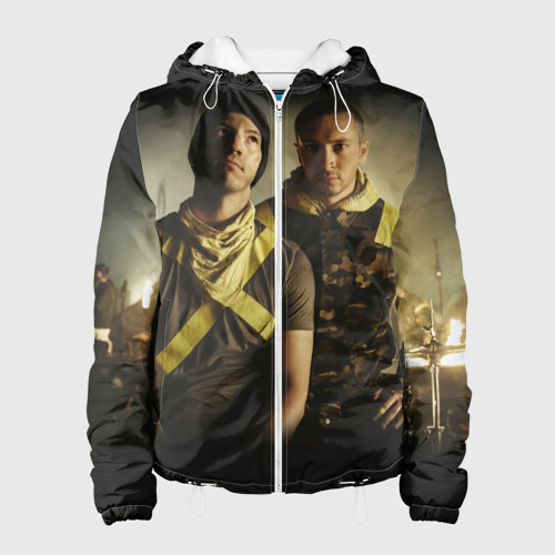 Женская куртка 3D Twenty One pilots TOP, цвет белый