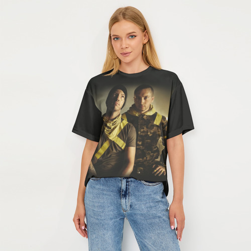 Женская футболка oversize 3D Twenty One pilots TOP, цвет 3D печать - фото 5