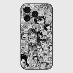 Чехол для iPhone 16 Pro силиконовый с защитой камеры Ахегао лица