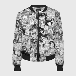 Женский бомбер 3D Ахегао лица