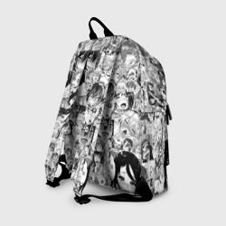 Рюкзак с принтом Ахегао лица для любого человека, вид сзади №1. Цвет основы: белый