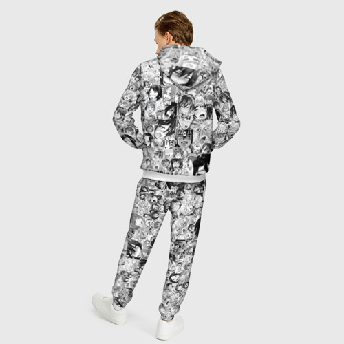 Мужской 3D костюм с принтом Ахегао лица, вид сзади #2