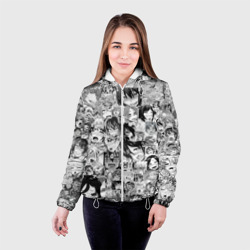 Женская куртка 3D Ахегао лица - фото 2