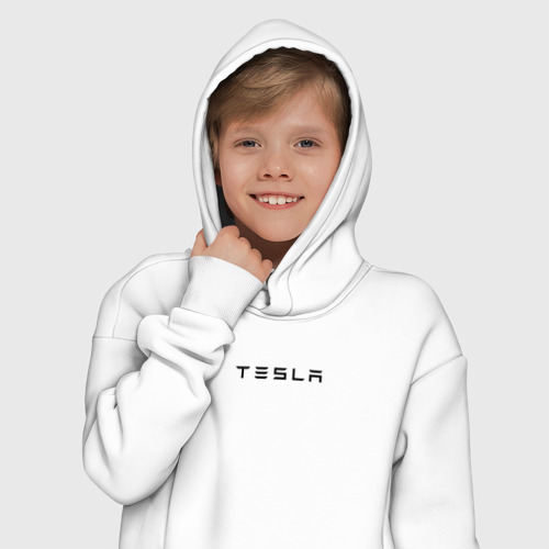 Детское худи Oversize хлопок Tesla, цвет белый - фото 12