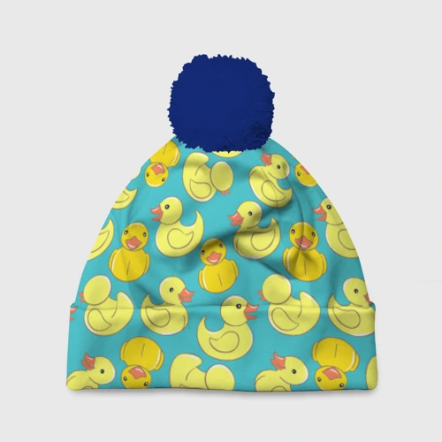 Шапка 3D c помпоном Duck