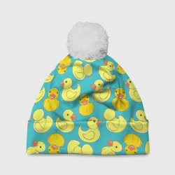 Шапка 3D c помпоном Duck