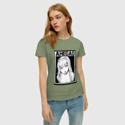 Женская футболка хлопок Франкс аниме монохром - фото 2