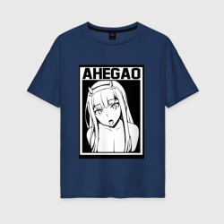 Женская футболка хлопок Oversize Франкс аниме монохром