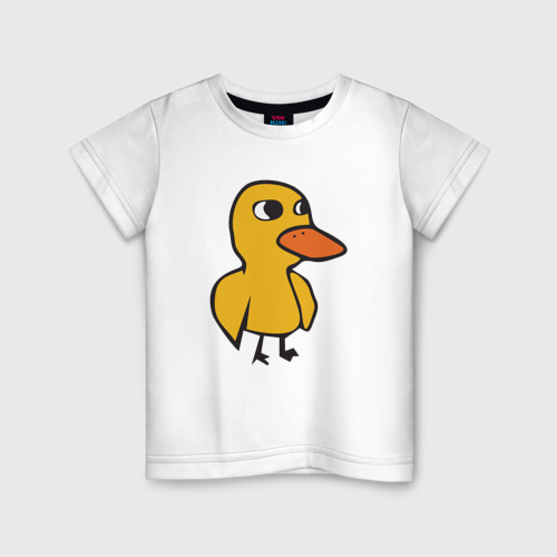 Детская футболка из хлопка с принтом Утка, вид спереди №1