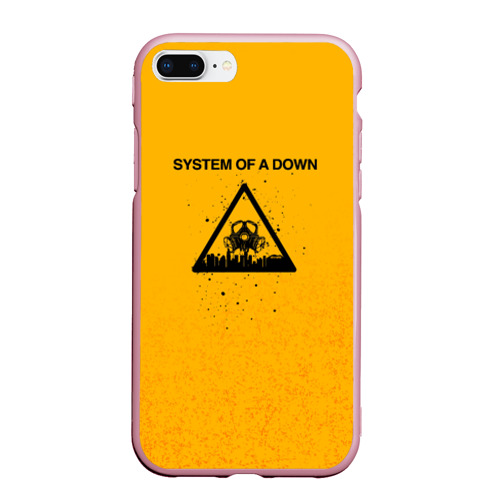 Чехол для iPhone 7Plus/8 Plus матовый System of a Down, цвет розовый