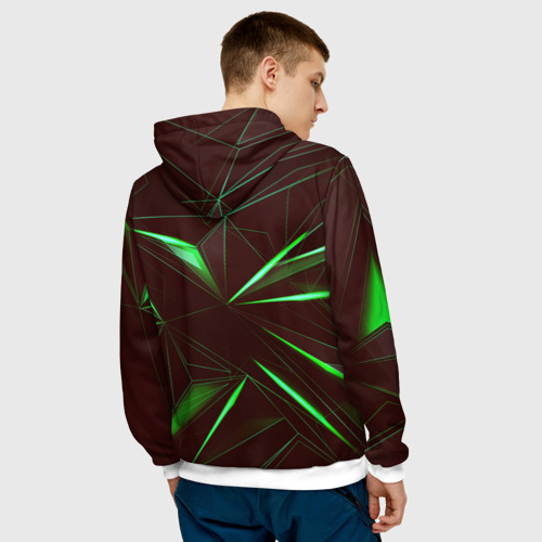 Мужская толстовка 3D STRIPES GREEN 3D - фото 4