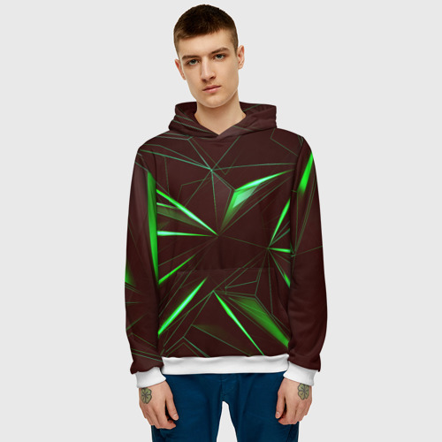 Мужская толстовка 3D STRIPES GREEN 3D - фото 3