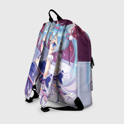 Рюкзак с принтом Хацуне Мику с зонтом для любого человека, вид сзади №1. Цвет основы: белый