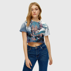 Женская футболка Crop-top 3D Безумная Хатсуне - фото 2