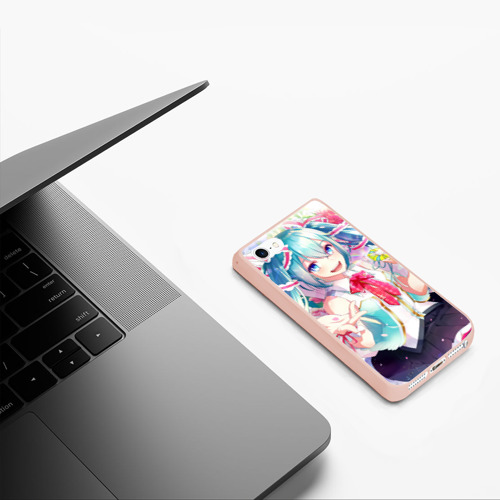 Чехол для iPhone 5/5S матовый Благородная Хатсуне Мику, цвет светло-розовый - фото 5