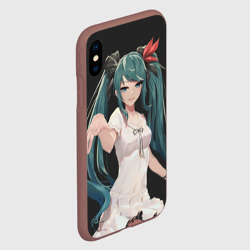 Чехол для iPhone XS Max матовый Хацуне Мику с протянутой рукой - фото 2