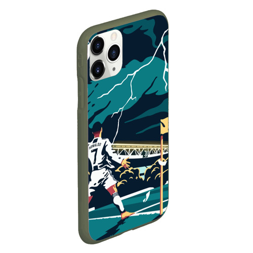 Чехол для iPhone 11 Pro матовый Ronaldo juve sport Роналду, цвет темно-зеленый - фото 3