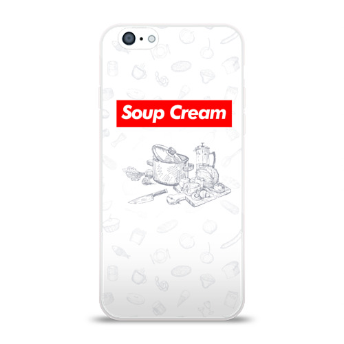 Чехол для Apple iPhone 6 силиконовый глянцевый Soup cream Фото 01 Чехол для Apple iPhone 6 силиконовый глянцевый Soup cream Фото 01