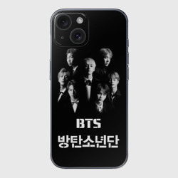 Чехол для iPhone 15 силиконовый с защитой камеры BTS БТС bangtan boys