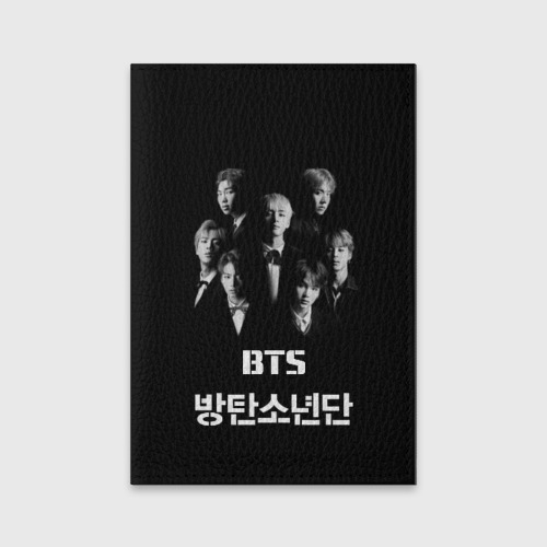 Обложка для паспорта матовая кожа BTS БТС bangtan boys, цвет черный