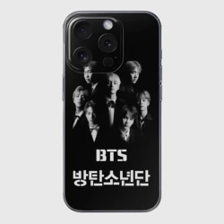 Чехол для iPhone 15 Pro силиконовый с защитой камеры BTS БТС bangtan boys