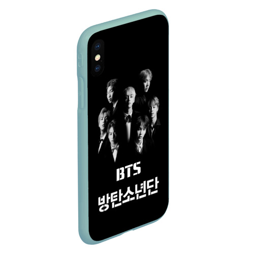 Чехол для iPhone XS Max матовый BTS БТС bangtan boys, цвет мятный - фото 3