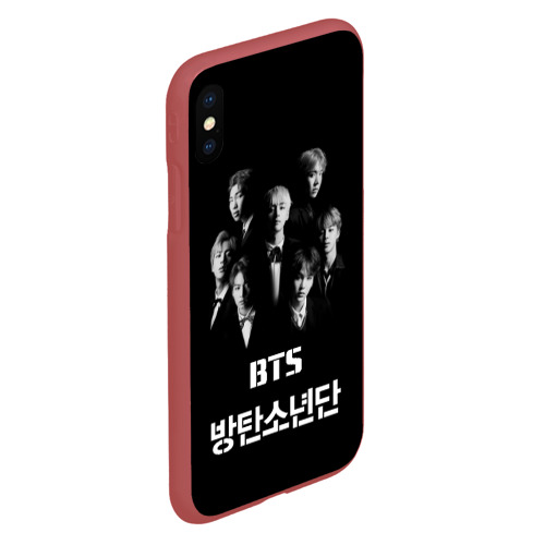 Чехол для iPhone XS Max матовый BTS БТС bangtan boys, цвет красный - фото 3