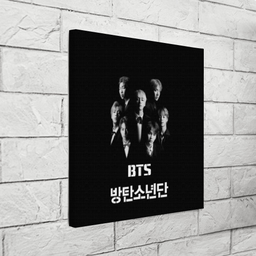 Холст квадратный BTS БТС bangtan boys, цвет 3D печать - фото 3