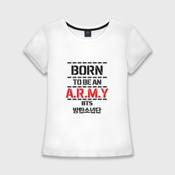 Женская футболка хлопок Slim BTS army БТС bangtan boys