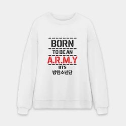 Мужской свитшот oversize без начеса хлопок BTS army БТС bangtan boys