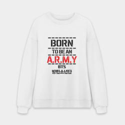 Мужской свитшот oversize без начеса хлопок BTS army БТС bangtan boys