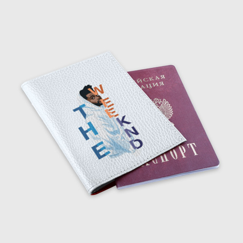 Обложка для паспорта матовая кожа The Weeknd, цвет красный - фото 3