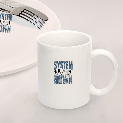 Набор: тарелка + кружка System of a Down большое лого - фото 2