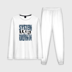 Мужская пижама с лонгсливом хлопок System of a Down большое лого