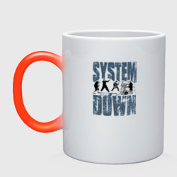 Кружка хамелеон System of a Down большое лого