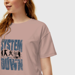 Женская футболка хлопок Oversize System of a Down большое лого - фото 2