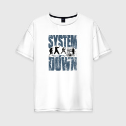 Женская футболка хлопок Oversize System of a Down большое лого