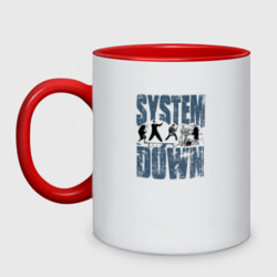 Кружка двухцветная System of a Down большое лого