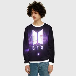 Мужской свитшот 3D BTS spacе 3D БТС космос - фото 2