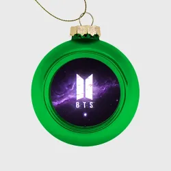 Ёлочный шар стеклянный/пластиковый BTS spacе 3D БТС космос